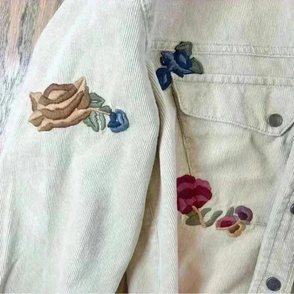 Free People Harley Embroidered Corduroy Shirt Size X-Small - Picture 4 of 16